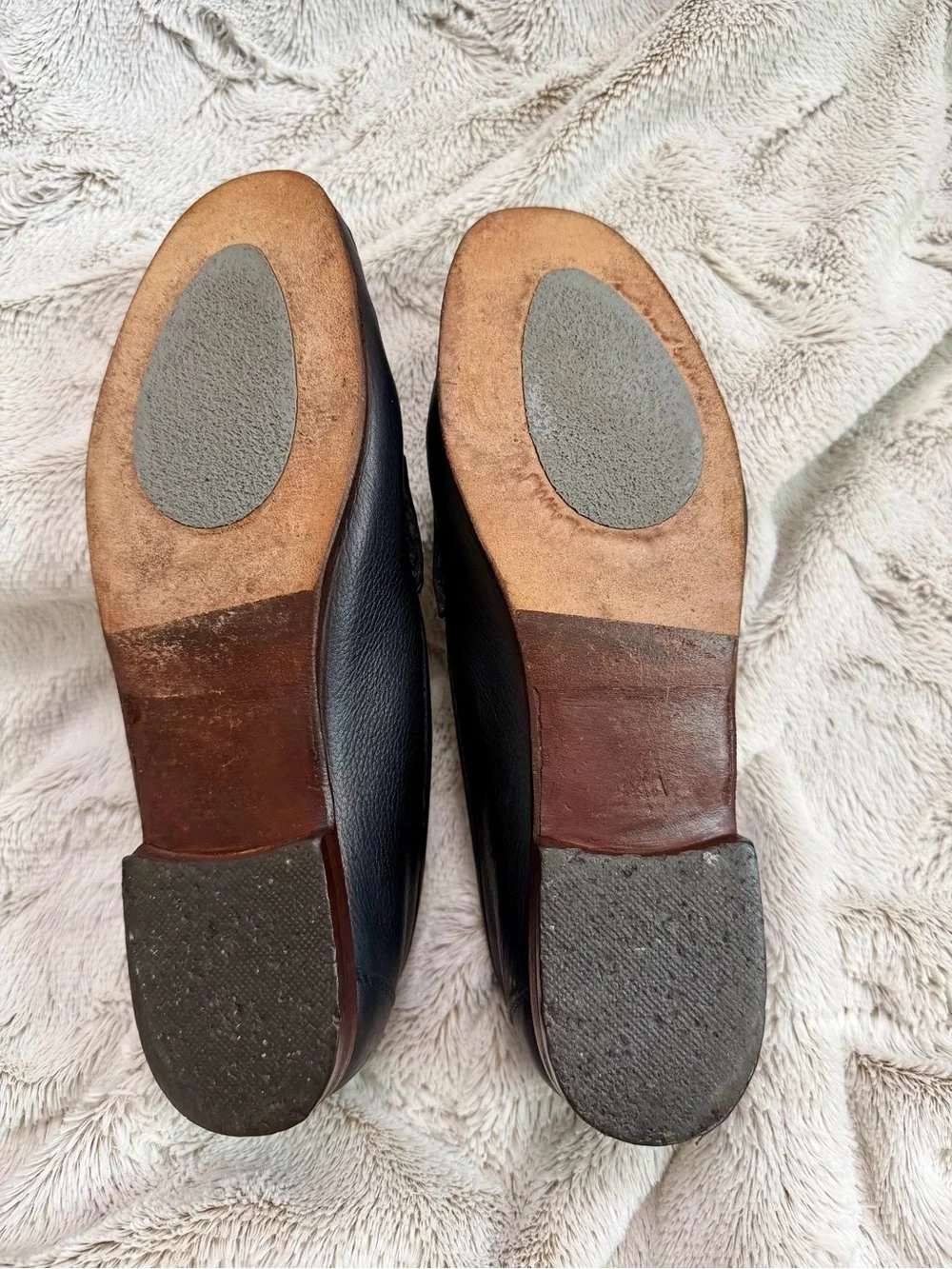 Salvatore Ferragamo Navy Leather Gold Gancini Bit Loafers Men's Size 9AA